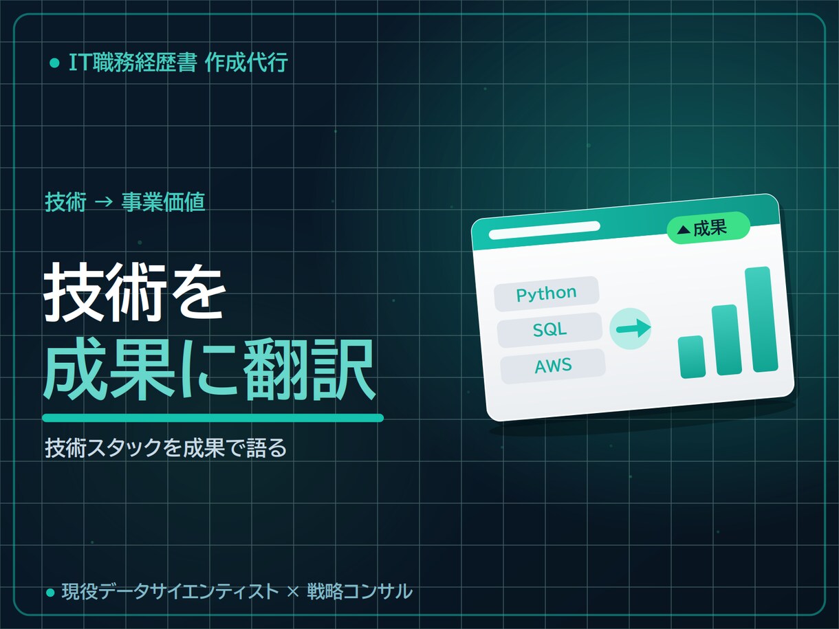 IT人材の職務経歴書を採用目線で作成します IT/データ/AI人材を統括する側の視点で伝わる職務経歴書に イメージ3