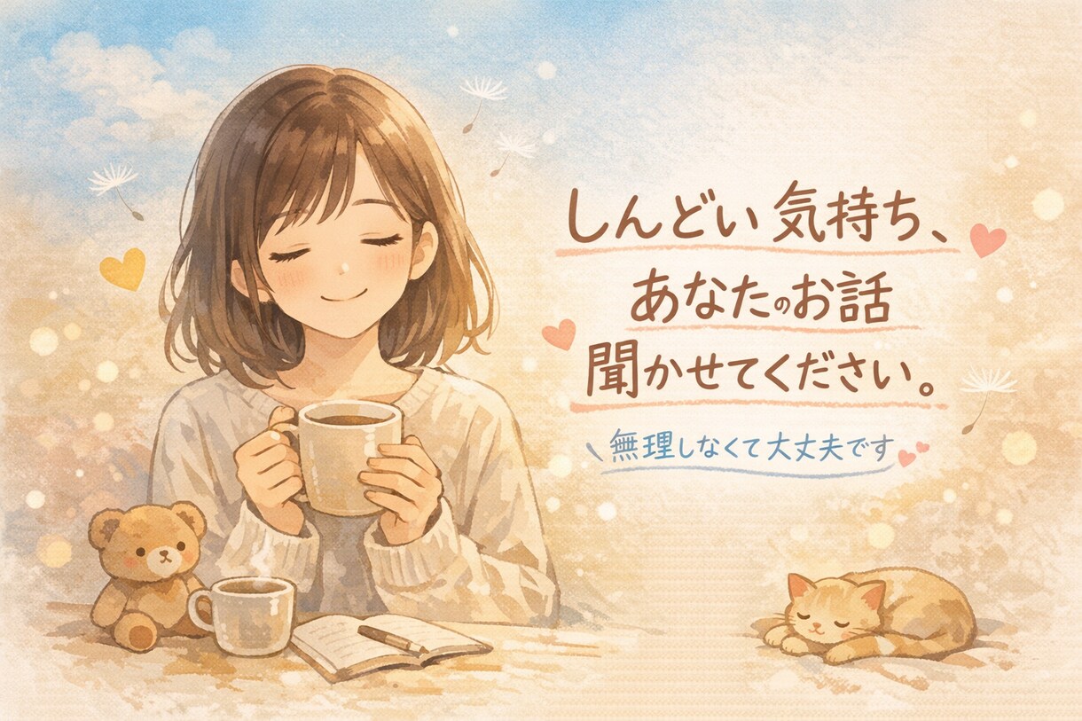 しんどい気持ち、誰にも言えない悩みお話聞きます 精神的にしんどい方も安心してお話ください◎否定しません イメージ3
