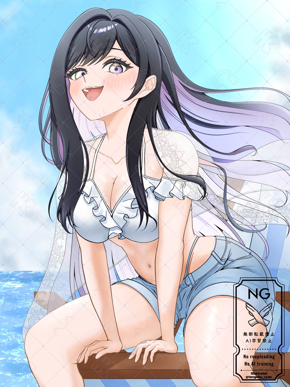 商用利用可！量産一枚絵【水着】を描きます ライバー活動をお手伝い！サムネ/パネル開け/おはV/アイコン イメージ7