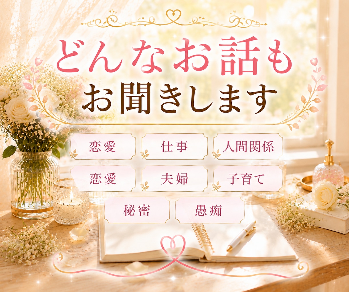 占い師と雑談しませんか✨お話し相手になります 人間関係・恋愛・仕事・夫婦・子育て・秘密・愚痴•イライラ イメージ2