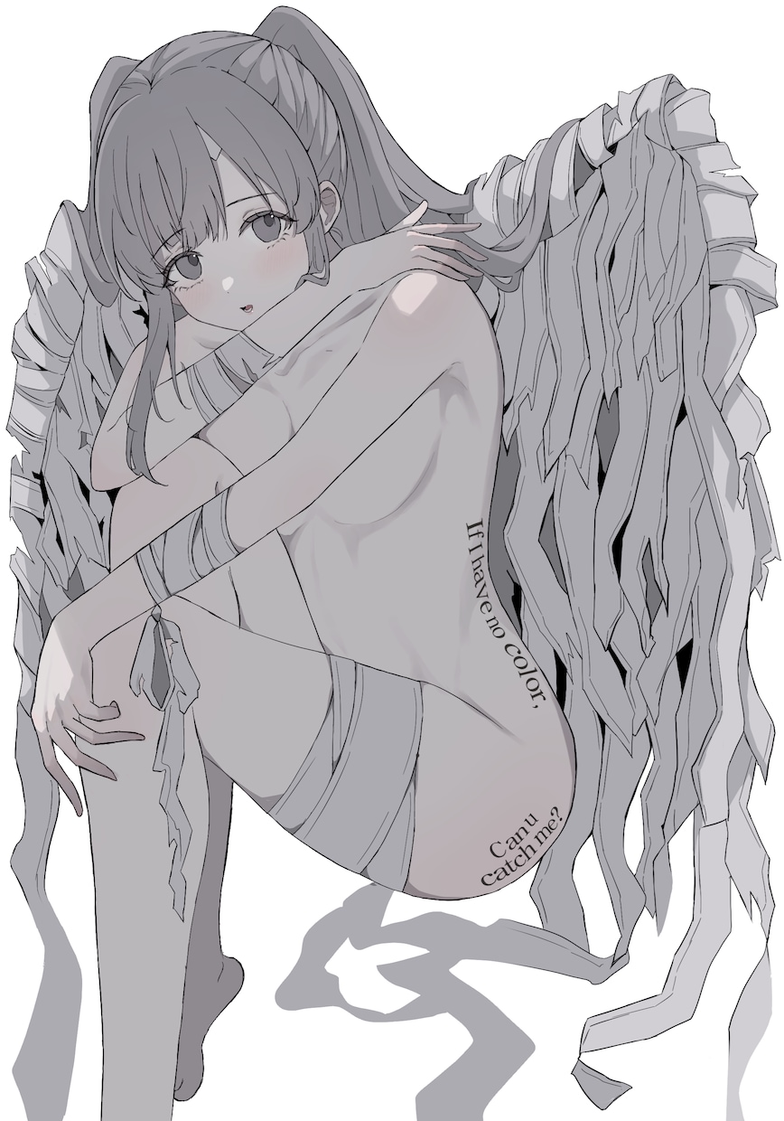 目を引く女の子のイラストを作成します 白やグレーみのある低彩度なイラストで空気感を表現 イメージ3