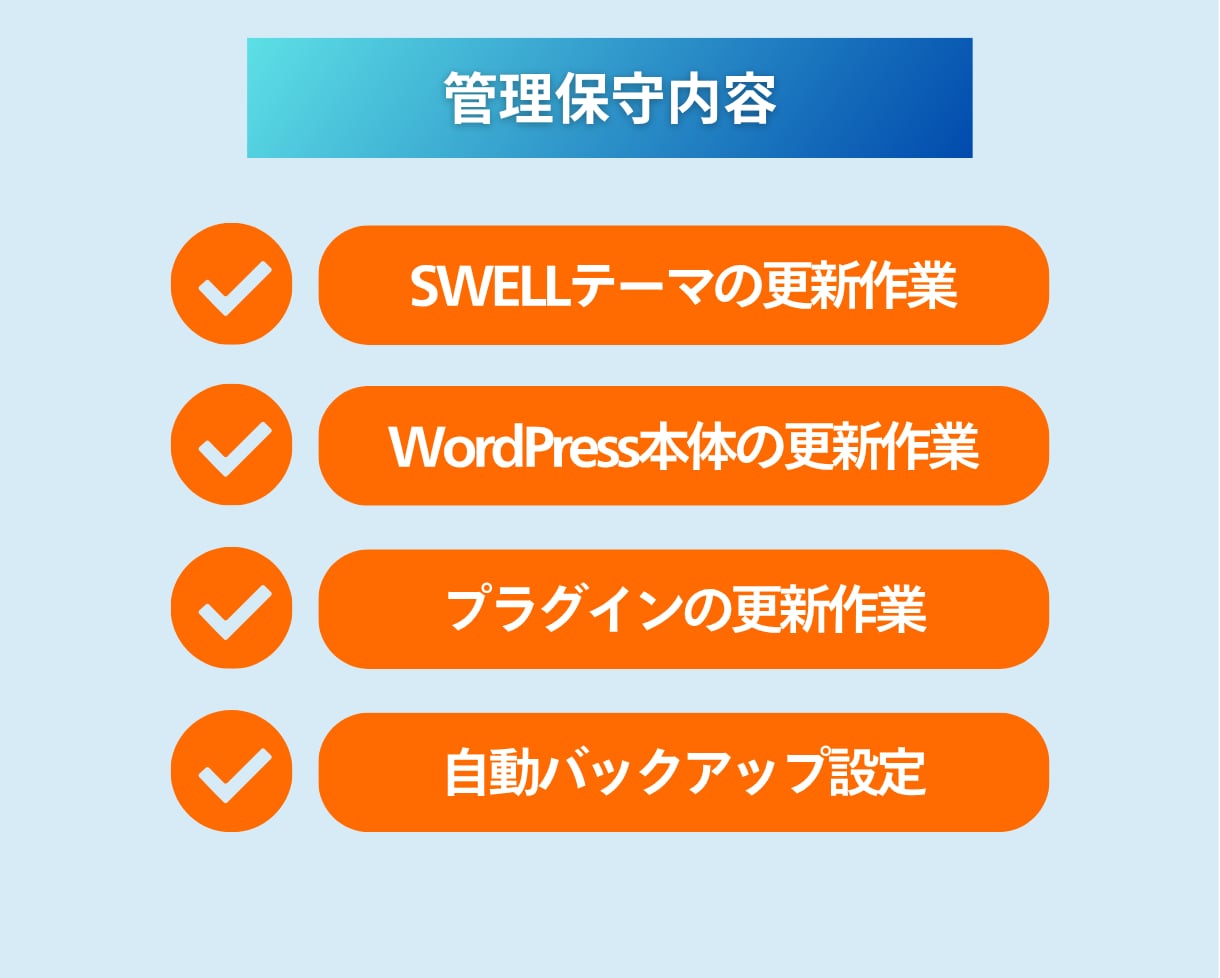 WordPress/SWELL月額保守いたします 更新・セキュリティ・バックアップ対応 イメージ3