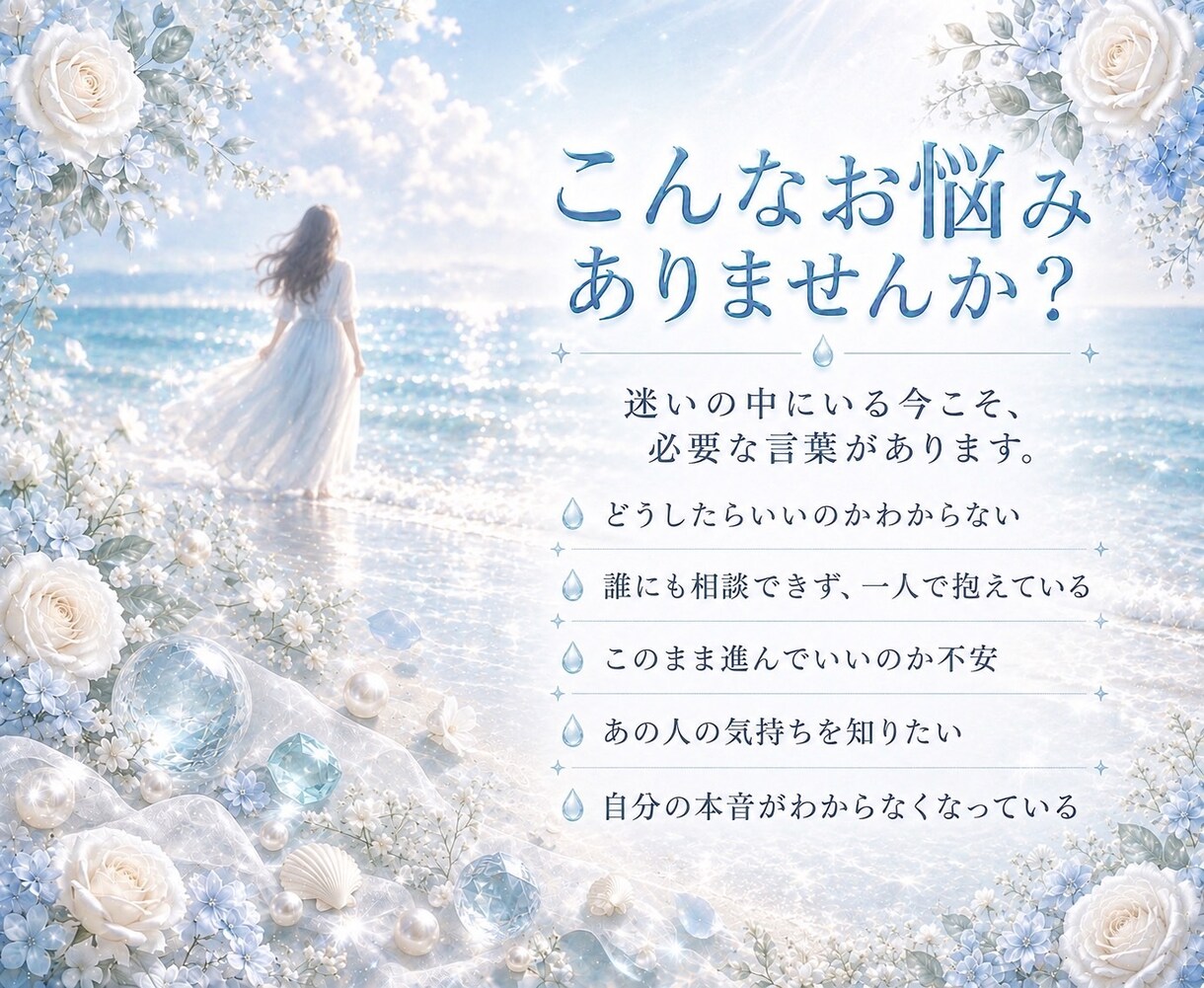 霊視であなたの心に寄り添い丁寧に鑑定いたします 生年月日不要 お悩みや迷いに必要なメッセージをお伝えします イメージ5