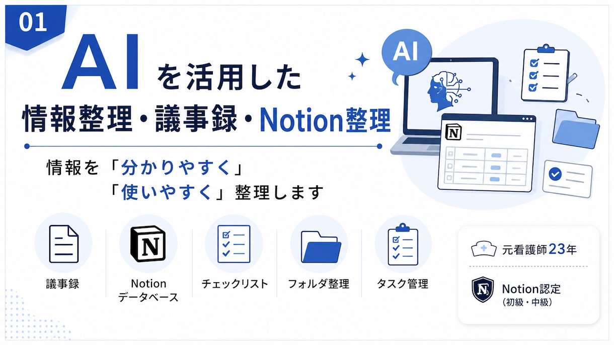 AIを活用した情報整理を代行します 散らかった情報を「使える情報」に変えます イメージ1