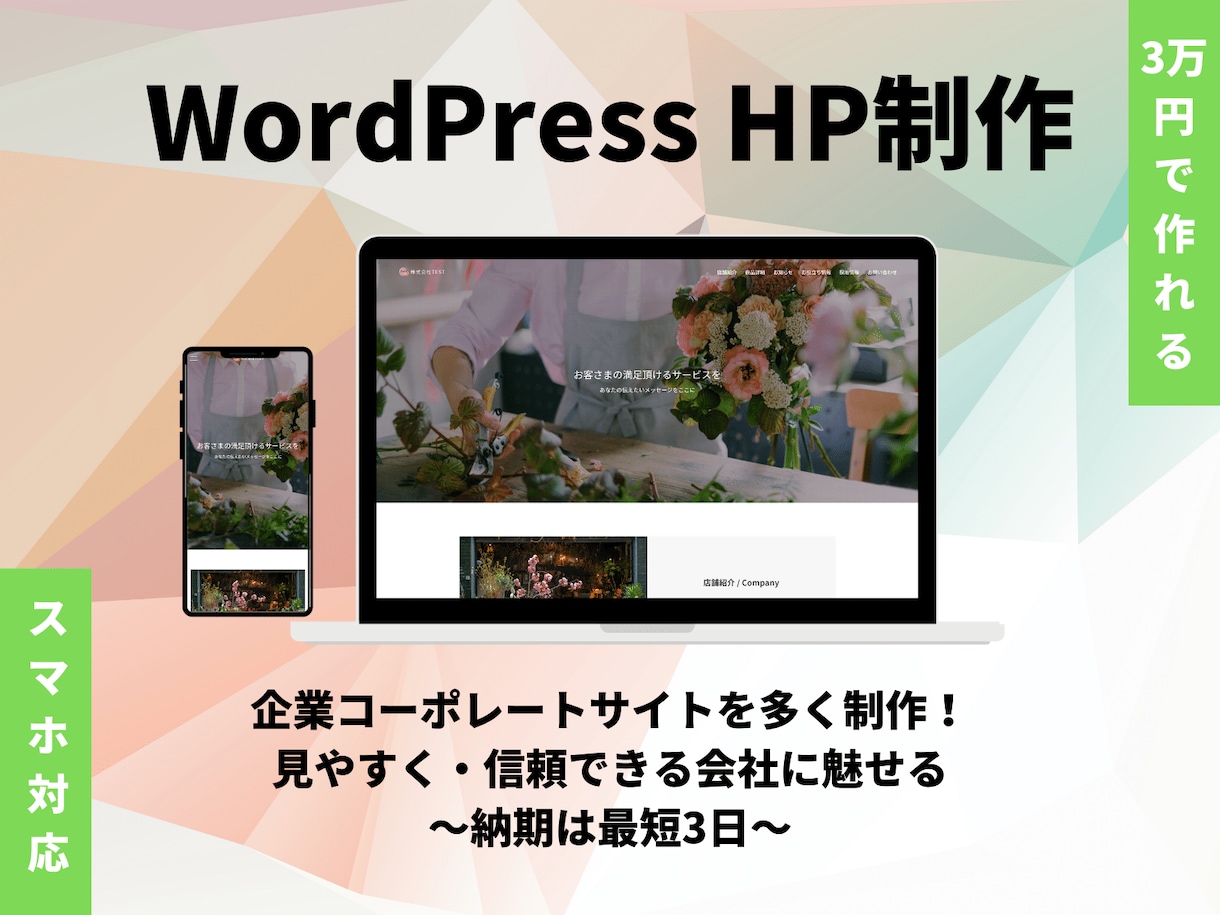 夏特化!3万円でホームページを作ります 綺麗かつSEO対策もでき、素人でも運用できるHP制作 イメージ1