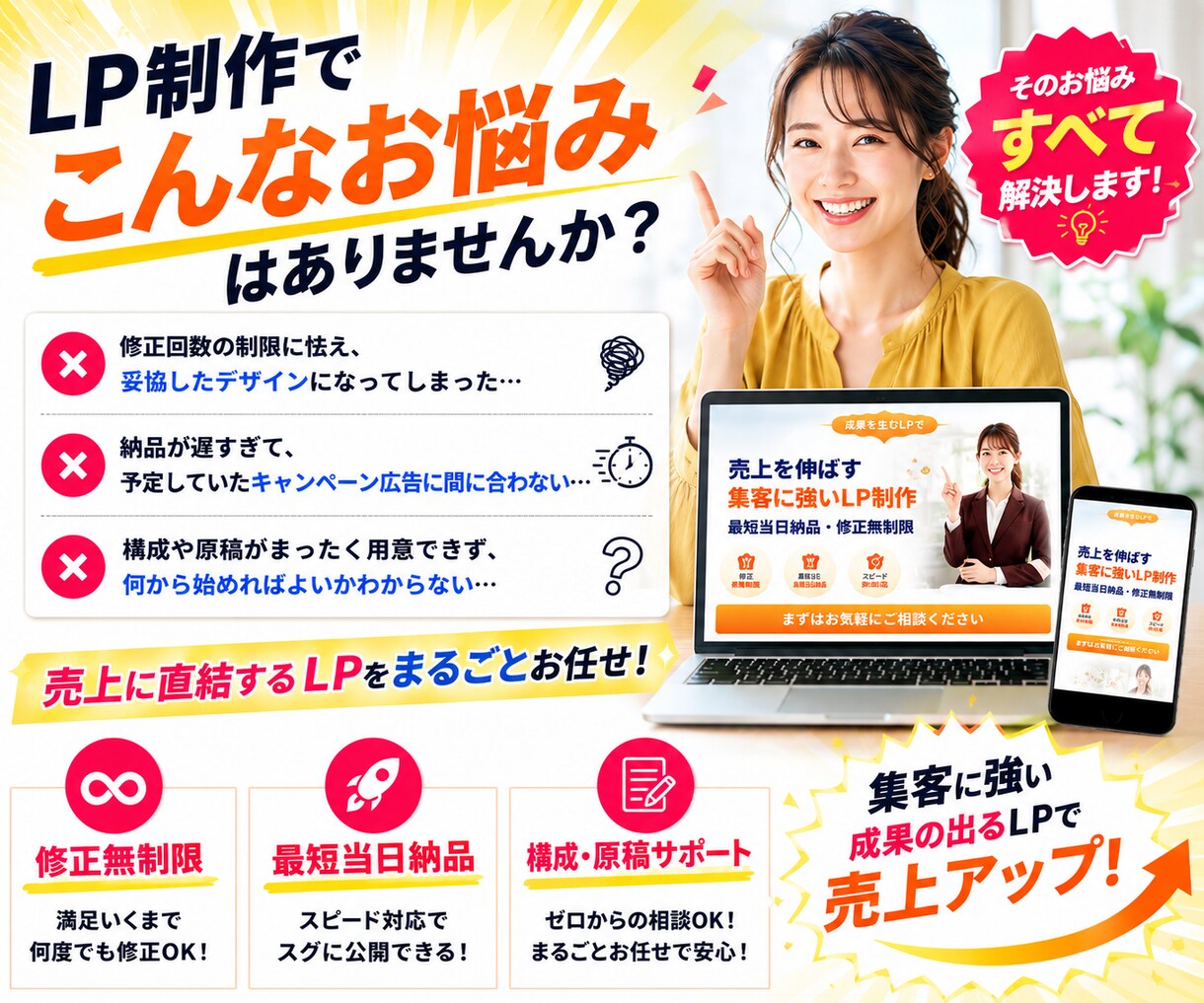 先着3名限定モニター価格！最短当日LP作成します 【先着3名限定】通常¥40,000→¥20,000 イメージ1