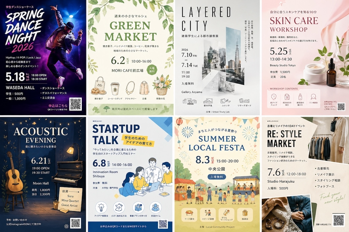 open価格！イベントチラシ・ビラ作成を承ります 世界観が伝わる、おしゃれなチラシお任せください イメージ1