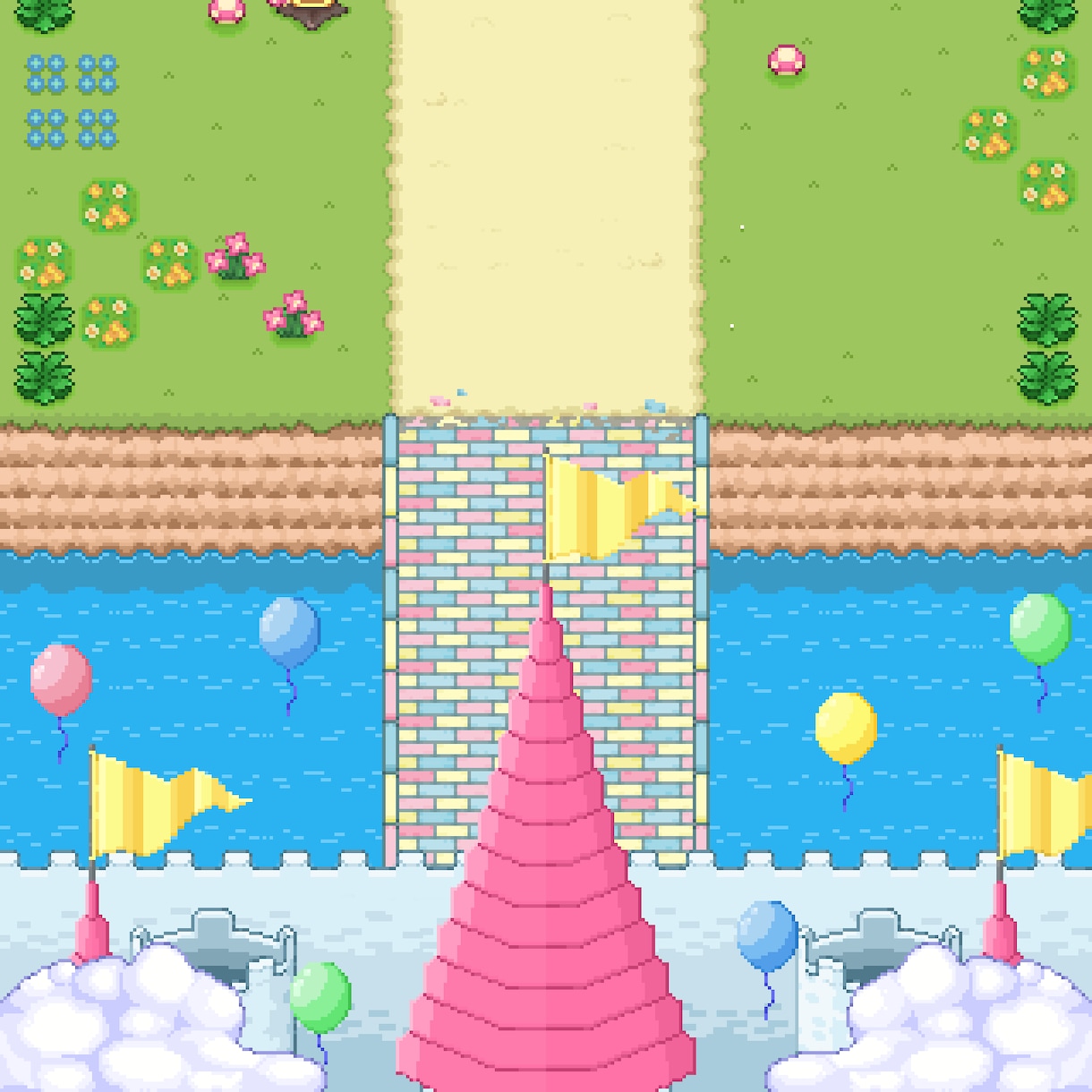 ドット絵で1枚絵を作成します PC壁紙・スマホ壁紙・ゲームのマップに!! イメージ6