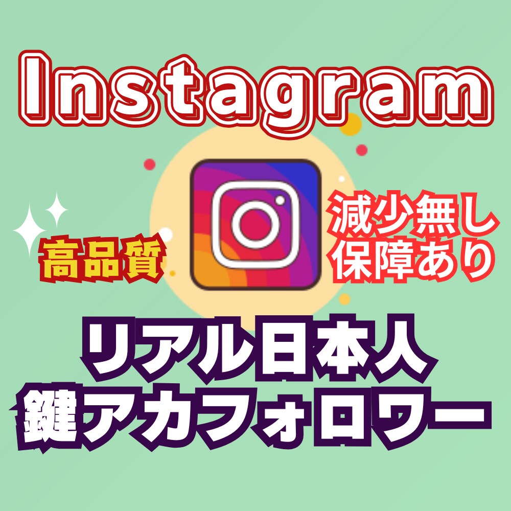 インスタ日本人鍵アカフォロワー100人～増やします リアルな鍵アカウント！安心の高品質！減少保障あり！ イメージ1