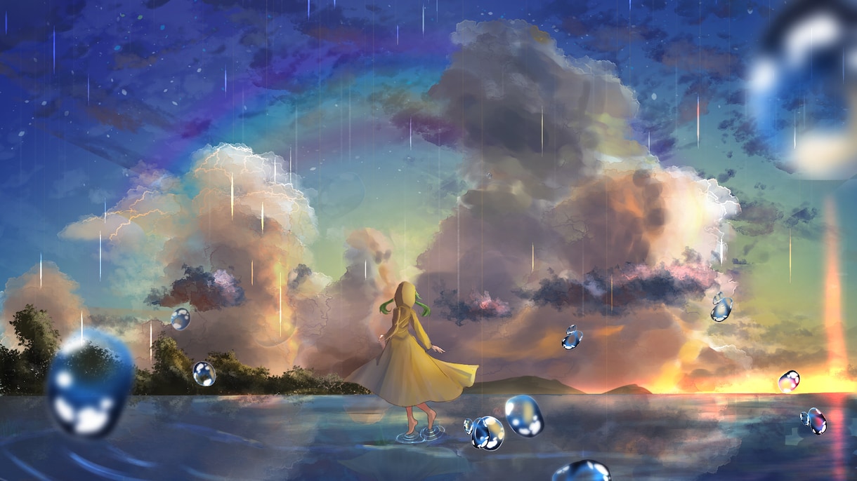 夏の風景イラスト描きます 美麗な背景イラストで夏のノスタルジアに浸りませんか？ イメージ1