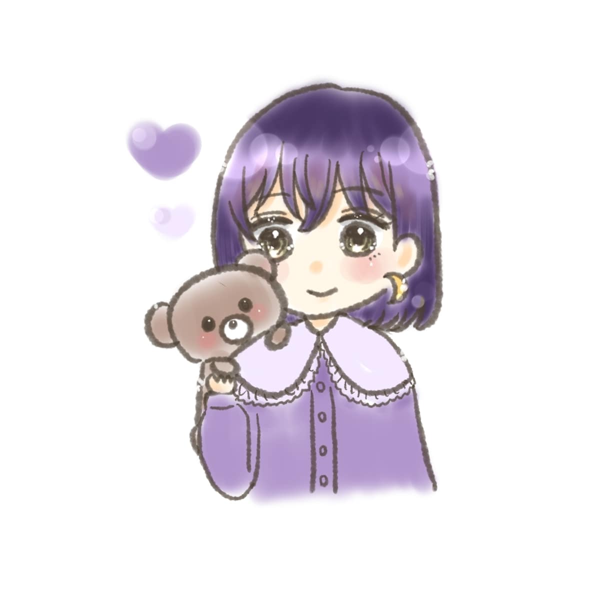 即納！ゆるふわ系かわいいアイコン、似顔絵作成します オプション無料多数！即納で制作いたします。 イメージ5
