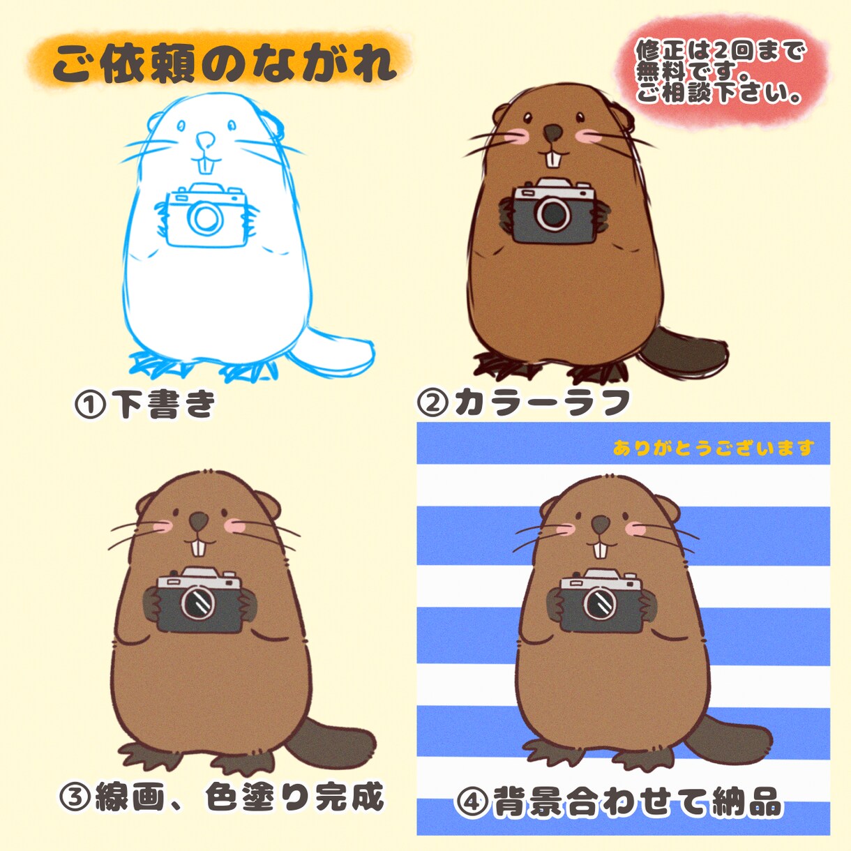 ゆるくて可愛い動物のアイコンを制作します あなたのお好きな動物の可愛いアイコンを作りませんか？ イメージ3