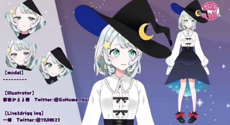 VTuber live2d モデル 販売します 星空モチーフの可愛い魔女っ子VTuberモデル イメージ4