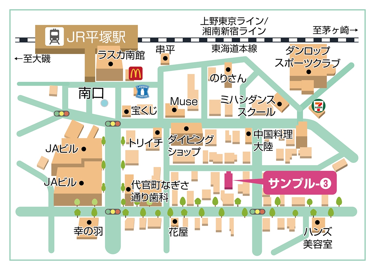 分かりやすく見やすい立体地図を作成します 3D風の立体地図を作成します! イメージ3