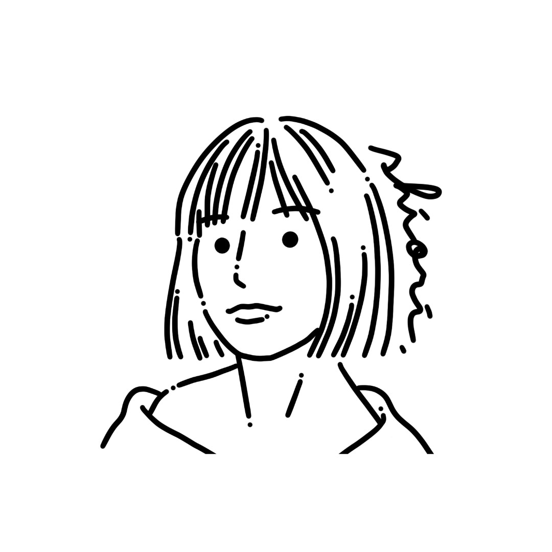 目が点のお洒落な似顔絵線画アイコンイラスト描きます 線の色、背景色は、ご自由に指定できます^^ イメージ8