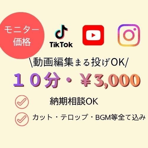 モニター価格!SNS動画編集いたします 飽きずに見られるテンポ重視の動画編集を行います イメージ1