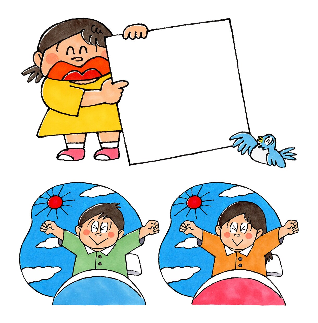 かわいい子供、人物描きます [アナログ手描き]ウェブ、SNS、印刷物などの挿絵にどうぞ！ イメージ3