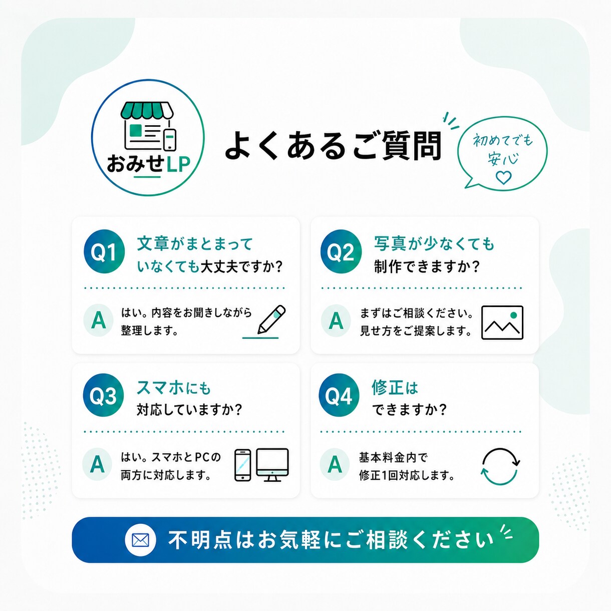 店舗向け1ページWebサイトを制作します 文章・構成からまとめてサポートします イメージ5