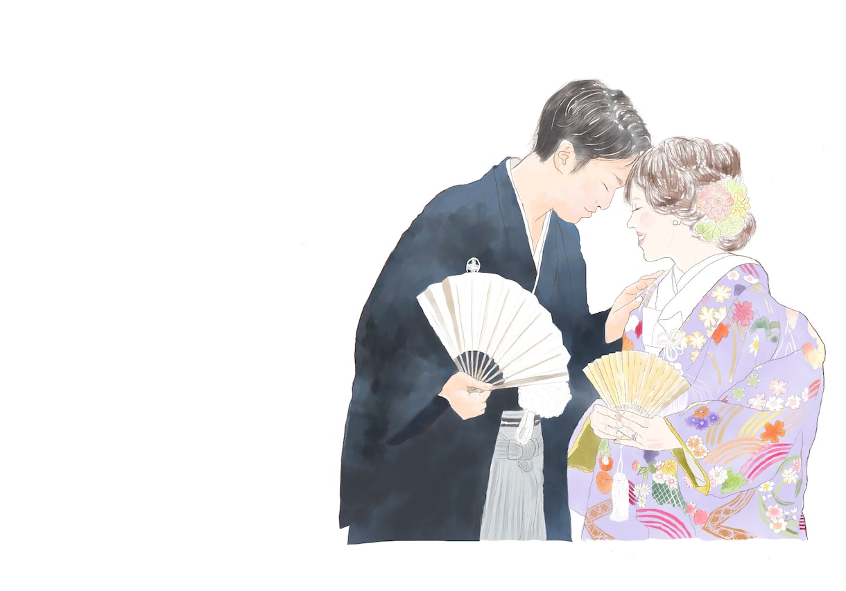 ふんわりあたたかな印象のイラスト作成します ウェルカムボードなど♡お二人の気持ちに寄り添いお作りします♡ イメージ2