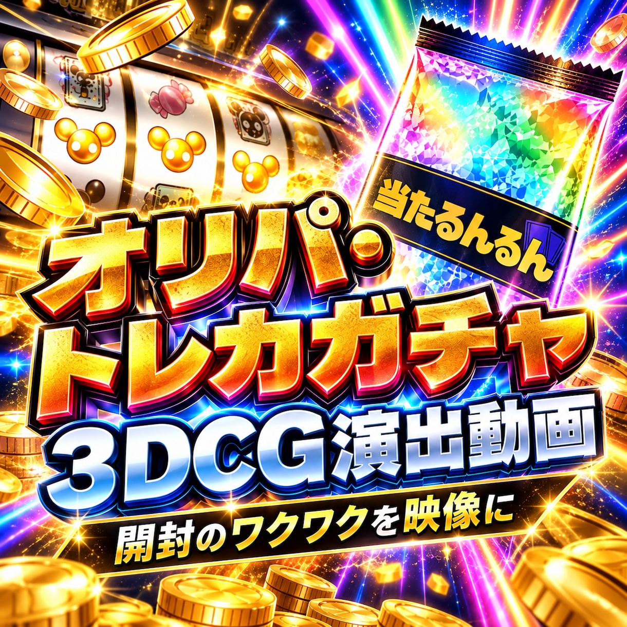 オリパ・トレカガチャ3DCG演出動画を制作します 「めくる瞬間、開く瞬間をもっと熱く。」 イメージ1