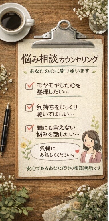 あなたの心に寄り添う悩み相談カウンセリングをします みなさんのご悩みご相談に乗らせていただきます‼️ イメージ2