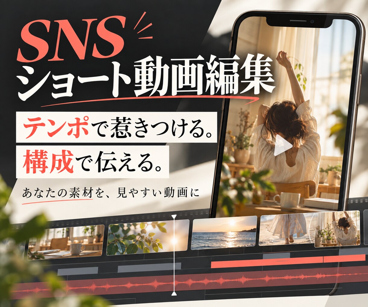 SNSショート動画編集します テンポと構成で“最後まで見られる”動画に！ イメージ1