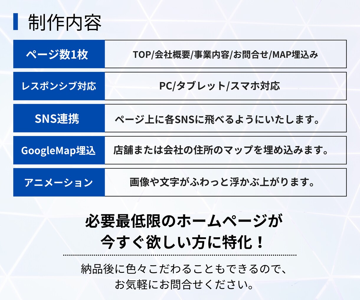 納期5〜7日でホームページ作成いたします 今すぐ欲しいを実現！ホームページ制作 イメージ2