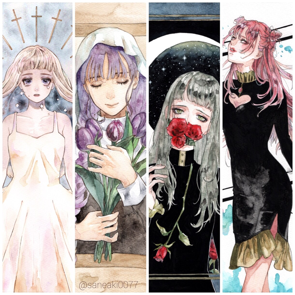 オシャレなSNSアイコン/イラストを制作致します 透明感のある美しいタッチをご希望の方に イメージ8