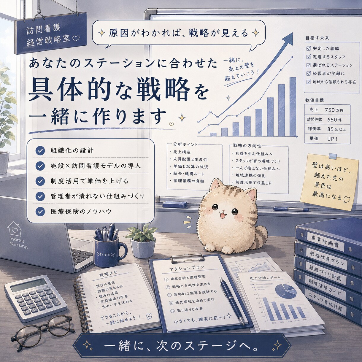 訪問看護の経営戦略を一緒に設計します 統括経営者が数字と現場から戦略を設計します イメージ3
