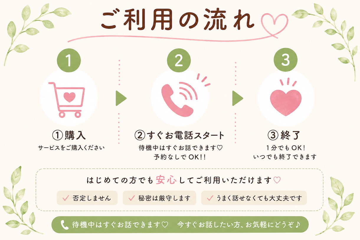 5分だけでもOK | 女性が優しく受け止めます 実務経験8年｜発達・うつ・不安に寄り添って丁寧にお聞きします イメージ2