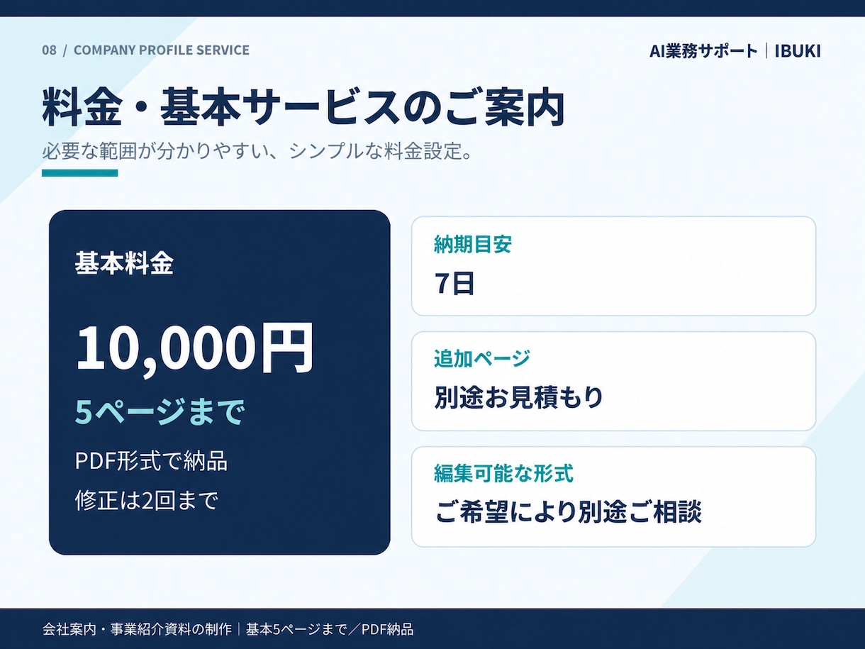 伝わる会社案内・事業紹介資料を作成しますます 会社の魅力や強みを伝える見やすい資料を制作します イメージ8