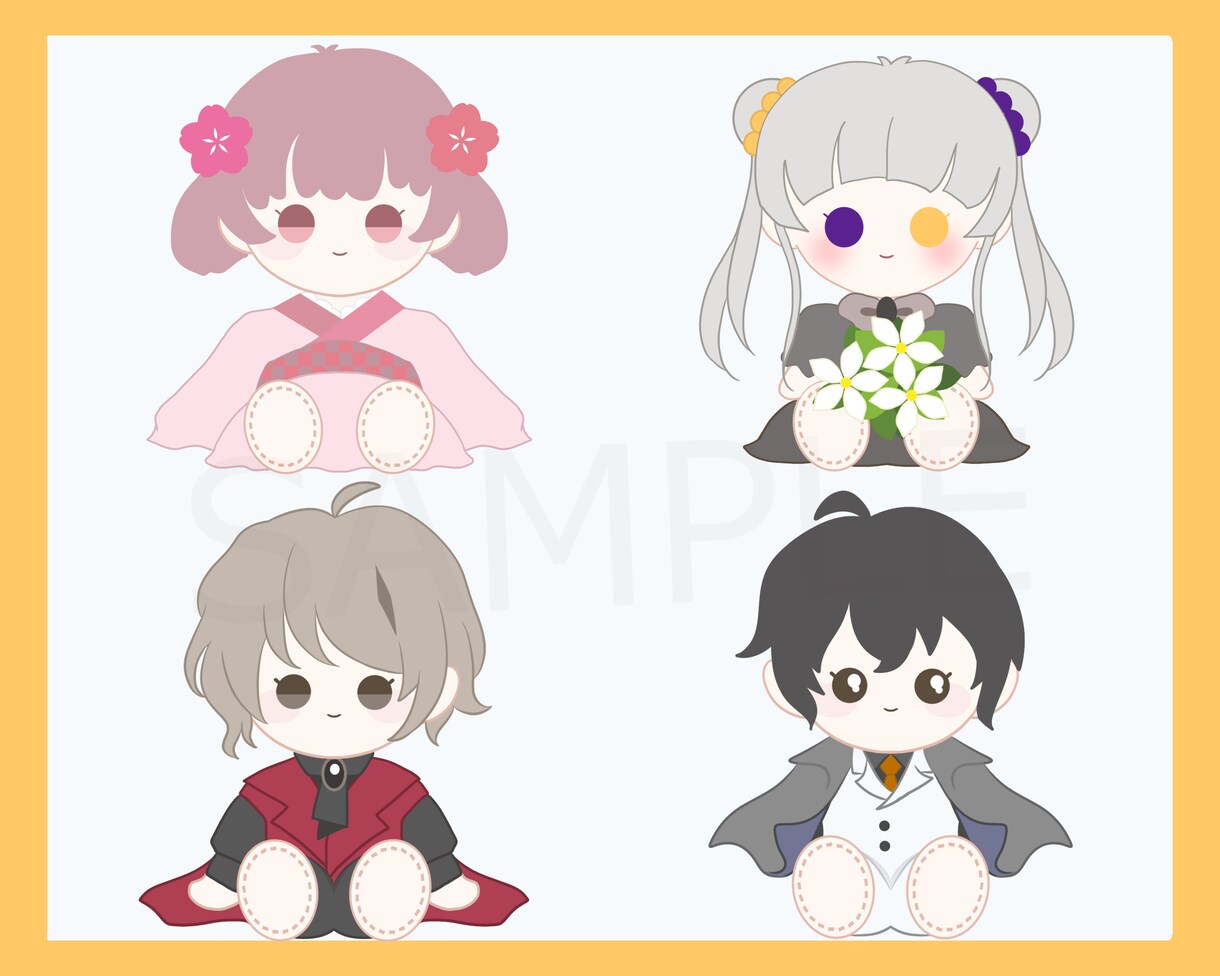 商用利用込み！可愛いお座りぬいイラスト描きます ★お値引中★アイコン、Vtuber、ゲーム、MV用など！ イメージ1