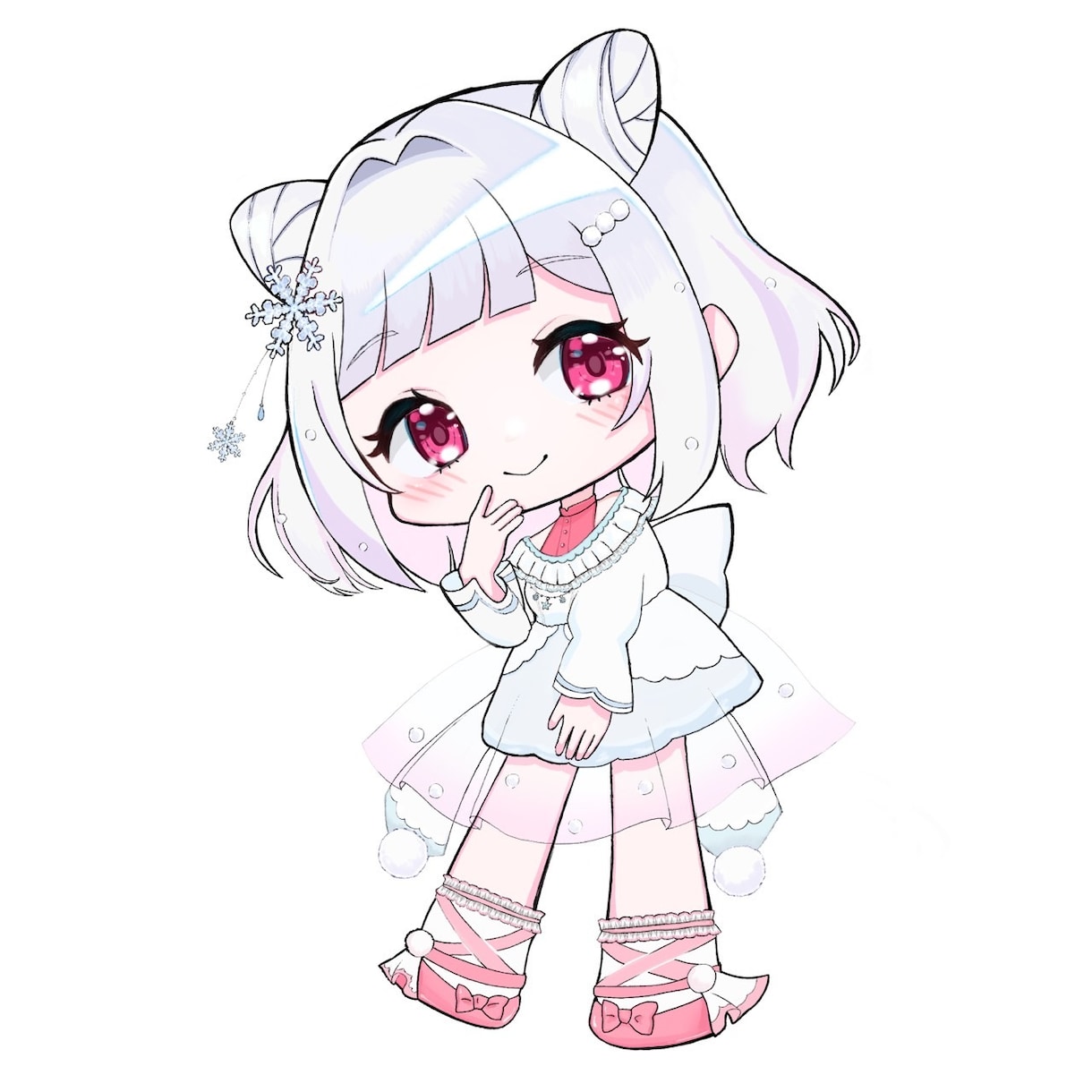 デフォルメされた女性ミニキャラ人物を描きます アクリルキーホルダー等にぴったりのちびキャライラストです！ イメージ3