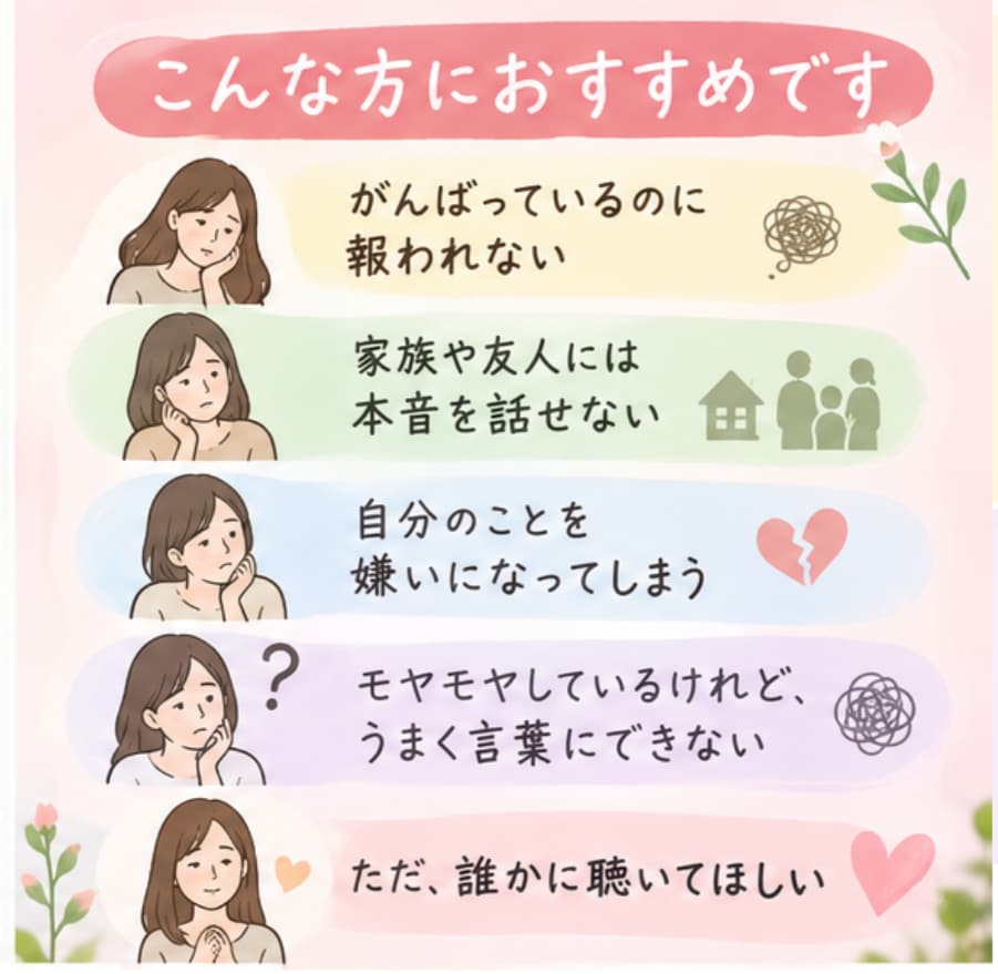 誰にも言えない気持ち、否定せずにじっくり聴きます 大怪我と震災を経験したカウンセラーが寄り添います イメージ2
