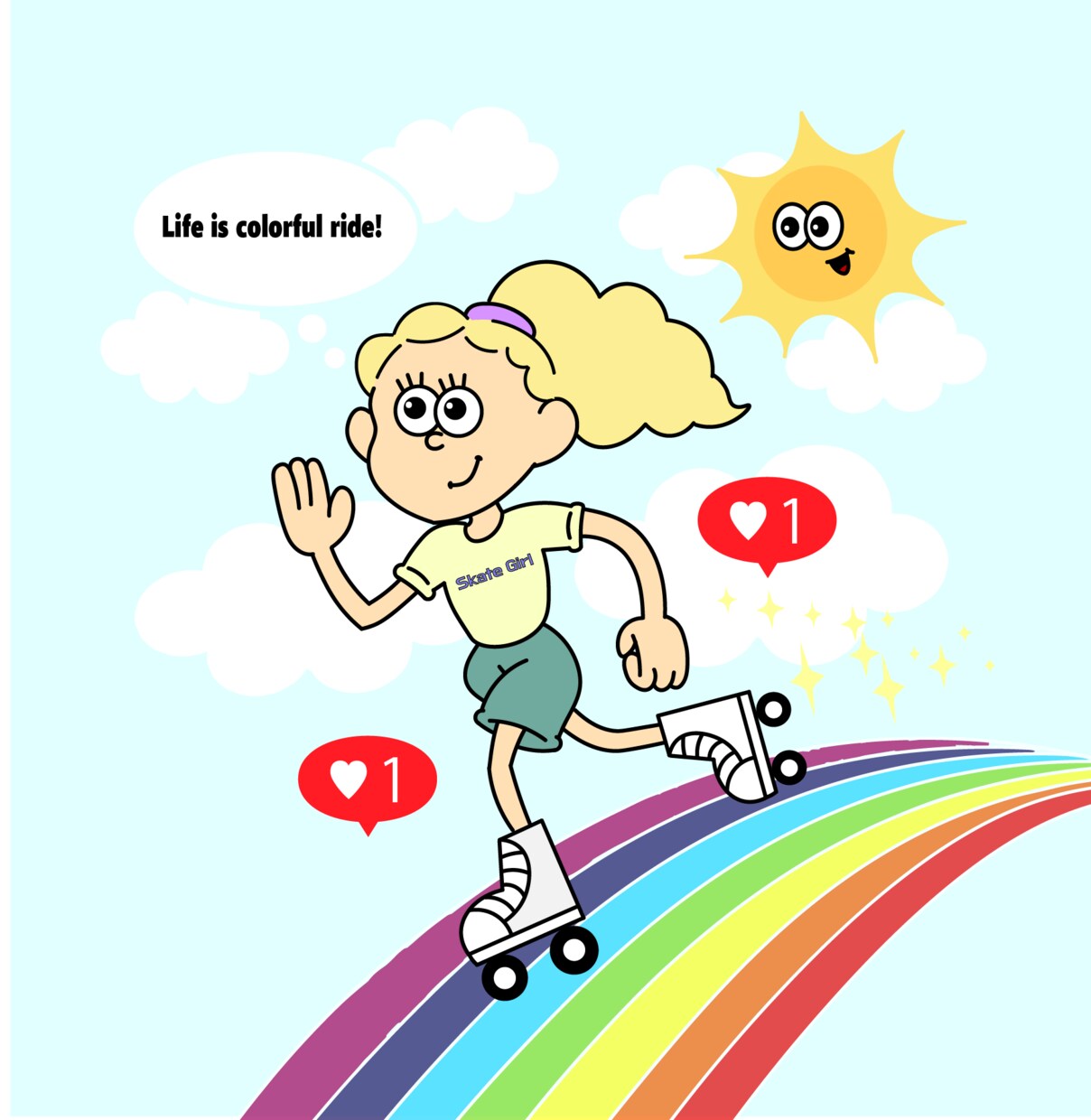 個性的でアメリカンポップなイラストをお届けします レトロでカラフルな遊び心あるデザインを制作します。 イメージ1