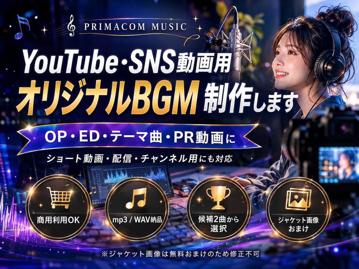 YouTube・SNS用オリジナルBGM制作します OP・チャンネルテーマ・ショート動画向けの楽曲を制作します イメージ1