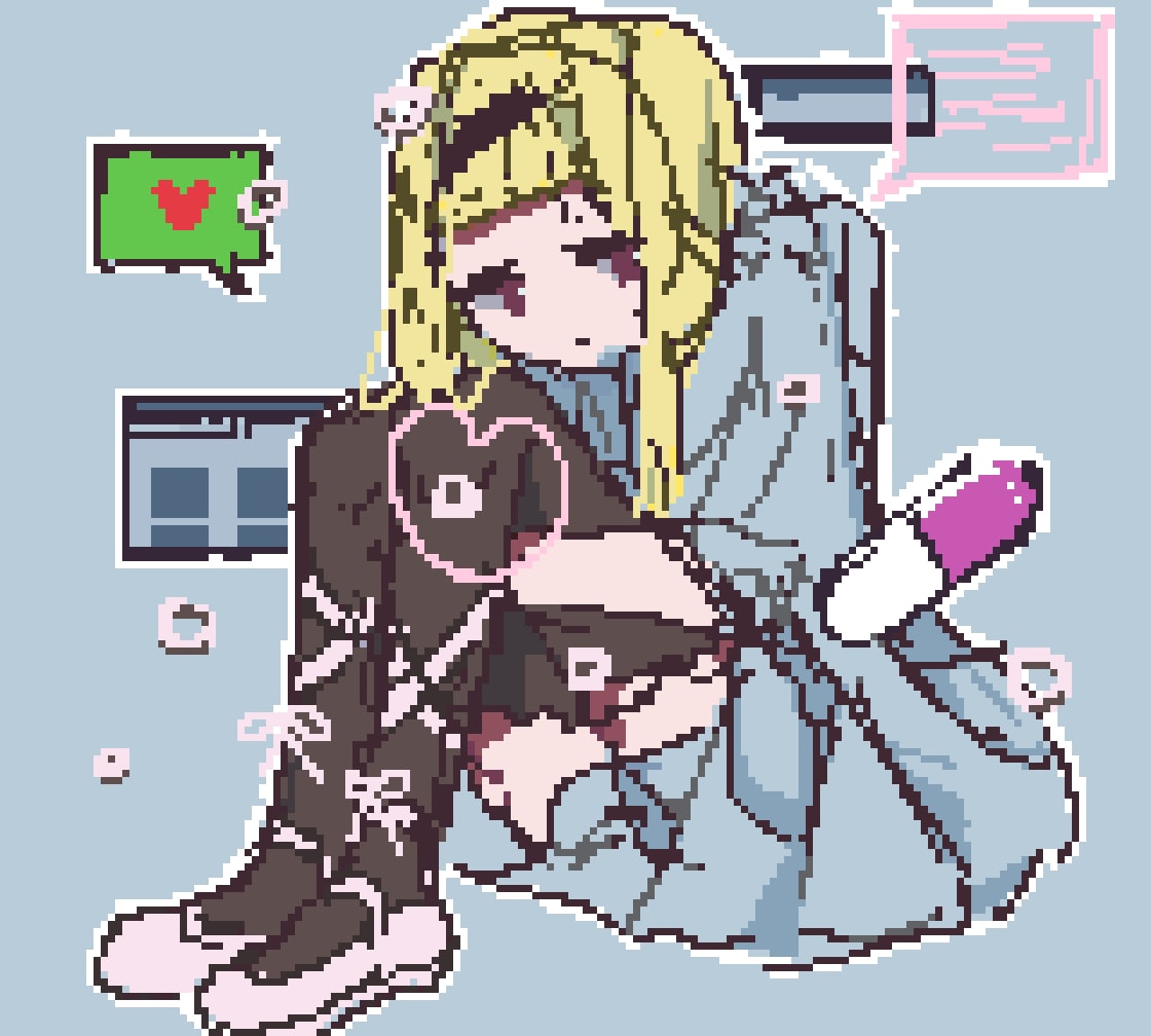 ピクセルアート・ドット絵やGIFアニメ描きます エモ可愛い少しアンニュイなドット絵/簡単なアニメも描けます イメージ5