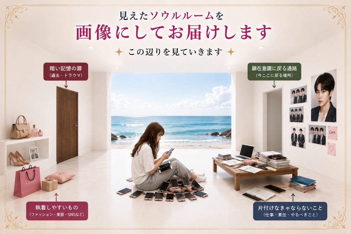 あなたや誰かの深層心理を画像にします ニックネームと性別、関係性だけで心の奥を読み取ります イメージ3