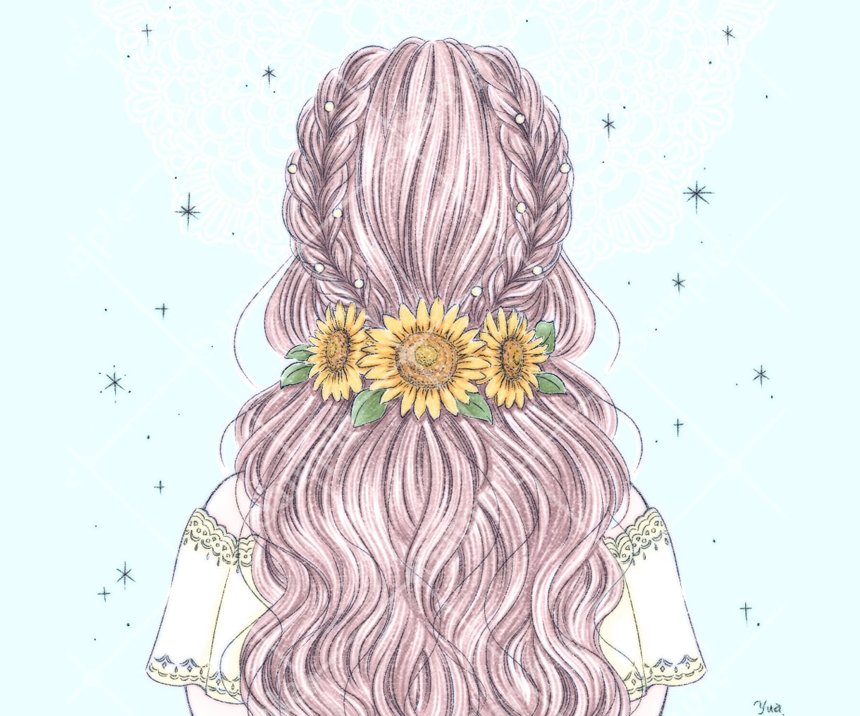 ふわっとやさしい好印象の後ろ姿イラストお描きします 女性に人気♪SNSやブログアイコン等におすすめです！ イメージ10