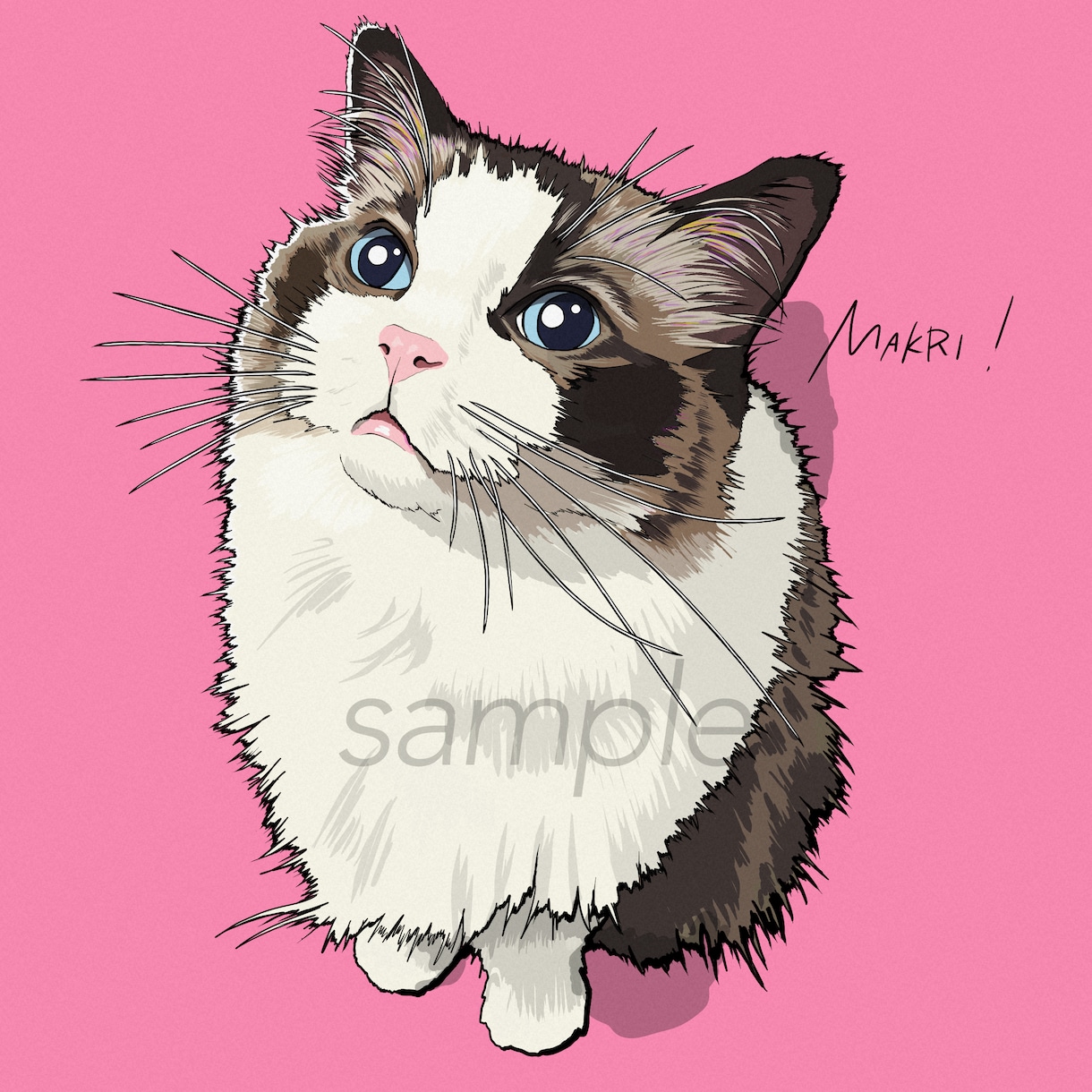そっくりお洒落！ペット・動物の似顔絵描きます SNSアイコン／プロフィール／プレゼント／インテリアなどに◎ イメージ1