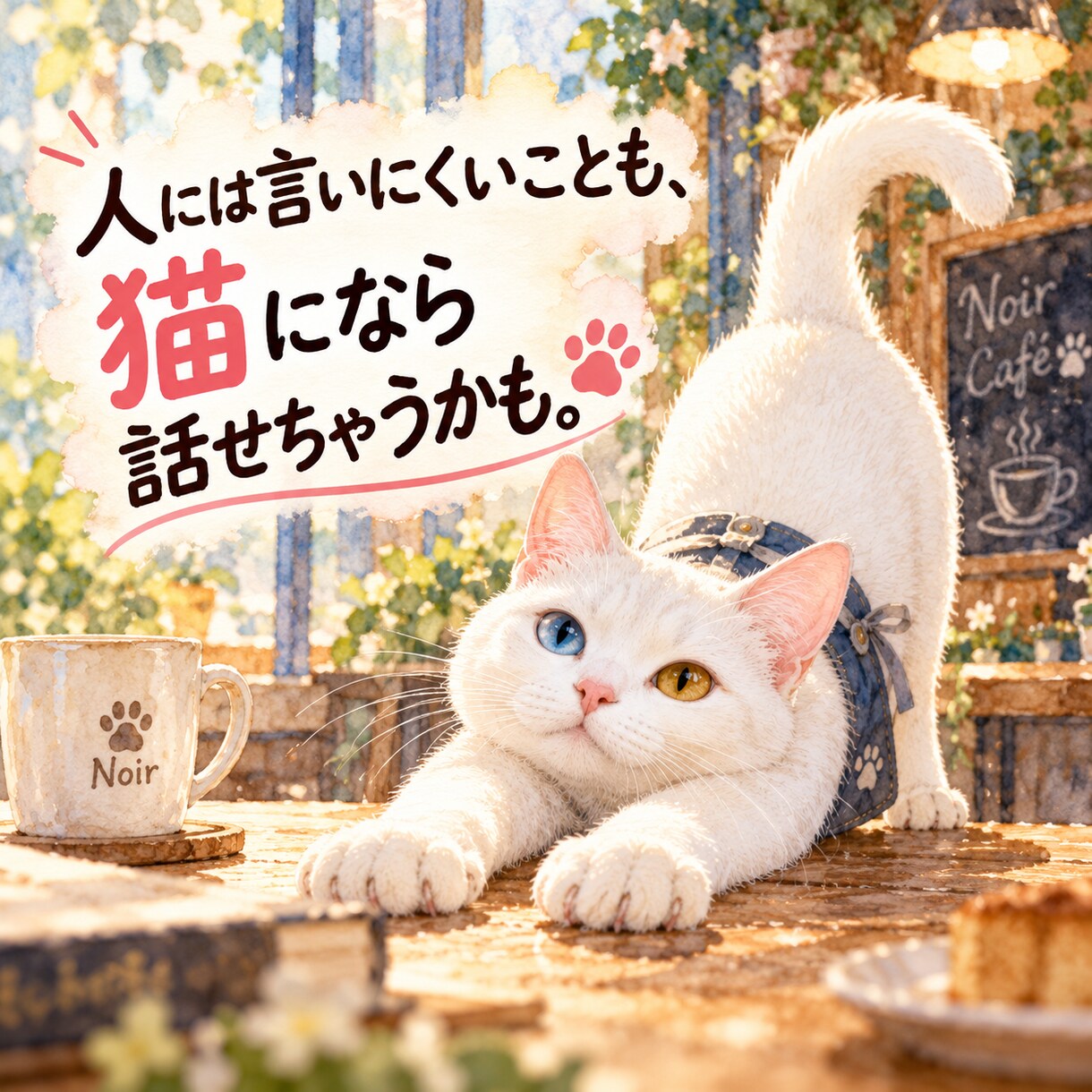 白猫ノワールと30分おしゃべりできます 文字だけの猫カフェで気まぐれな看板猫とお話し イメージ3