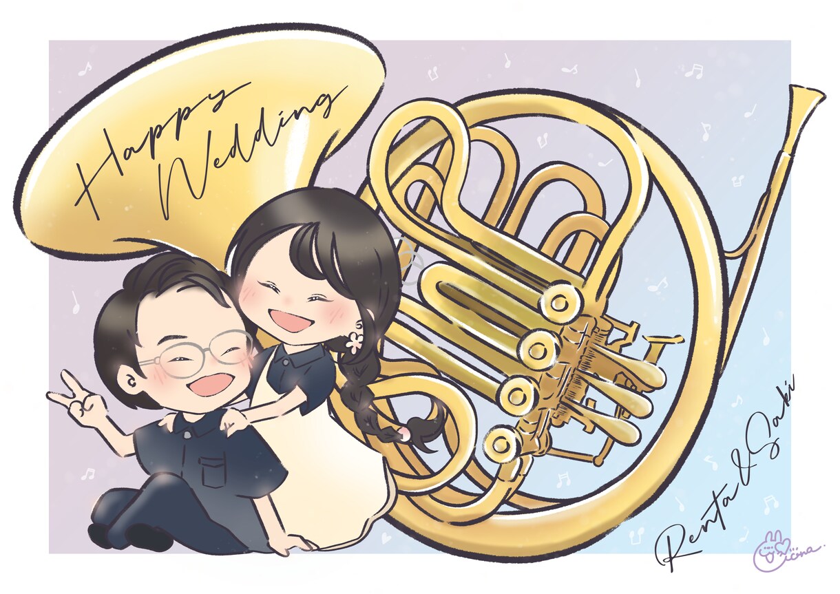 可愛くておしゃれな水彩タッチのイラスト描きます 似顔絵からオリジナルキャラクター、擬人化もOK♡ イメージ2