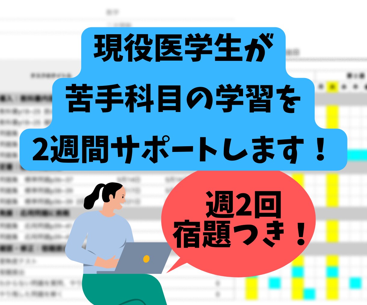 現役医学生が苦手科目の学習を２週間サポートします 定期テスト対策やお試し用にオススメ イメージ1