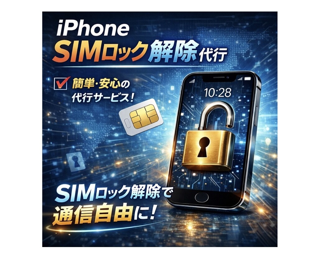 iPhoneのSIMロック解除します 1回のご注文（1,000円）で2台まで。 イメージ1