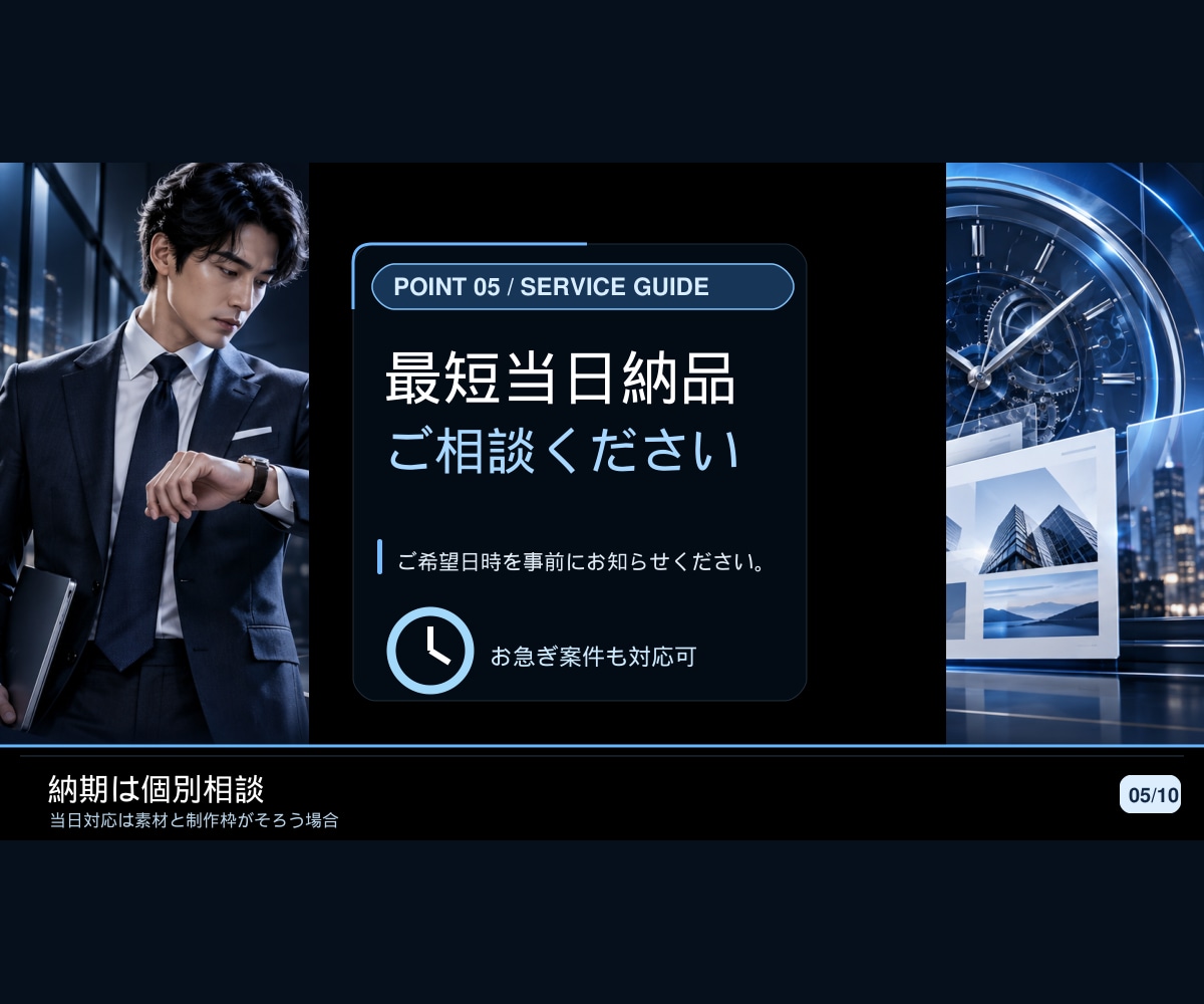 どんな事業のスライド・サービス紹介資料も作成します 表紙込み5ページ。事業の魅力を見やすい資料に イメージ5