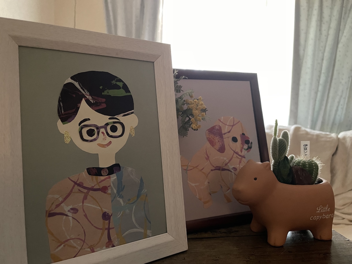 なかなか見ない？！貼り絵で可愛い似顔絵作ります プレゼントや記念日のお祝いにも！温かみのある貼り絵似顔絵 イメージ2