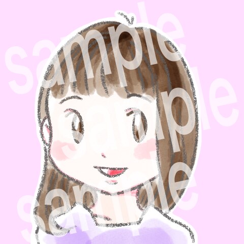 商用可！ゆるかわデフォルメ似顔絵アイコン作成します 水彩画風の優しいタッチでふんわりポップな仕上がりです イメージ4