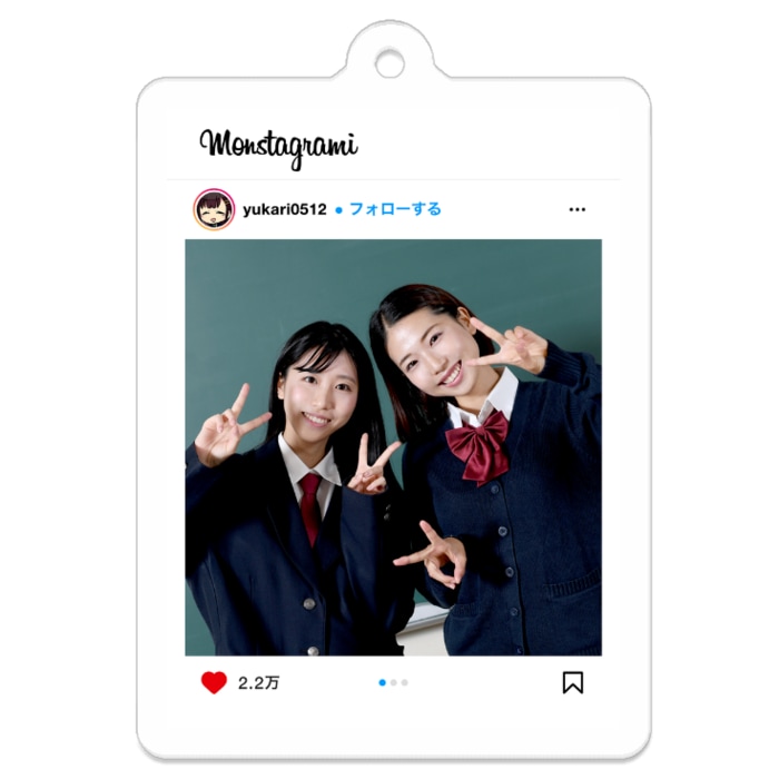 好きな写真でインスタ風アクリルキーホルダー作ります ペットやお子さんの写真でアクセサリーを作りたい方へ！ イメージ2