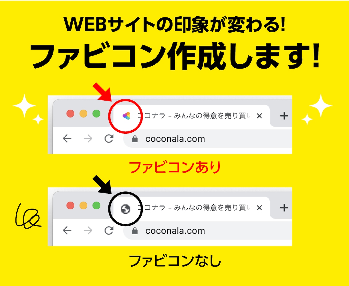 WEBサイトのファビコン作成します ファビコンを設置してサイトの信頼性アップ！ イメージ1