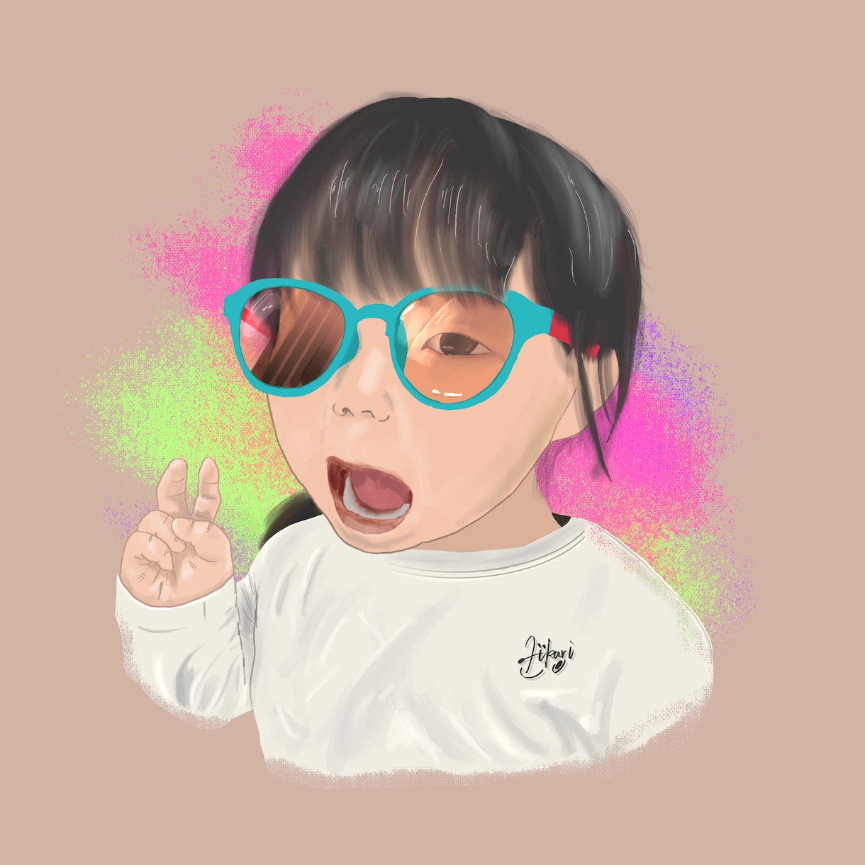 記念日や誕生日など、大切な日に贈る似顔絵を描きます ポップで躍動感のあるイラストがお好きな方へ イメージ1